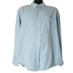 ☀ Izod Mens Green Plaid Button Down Shirt